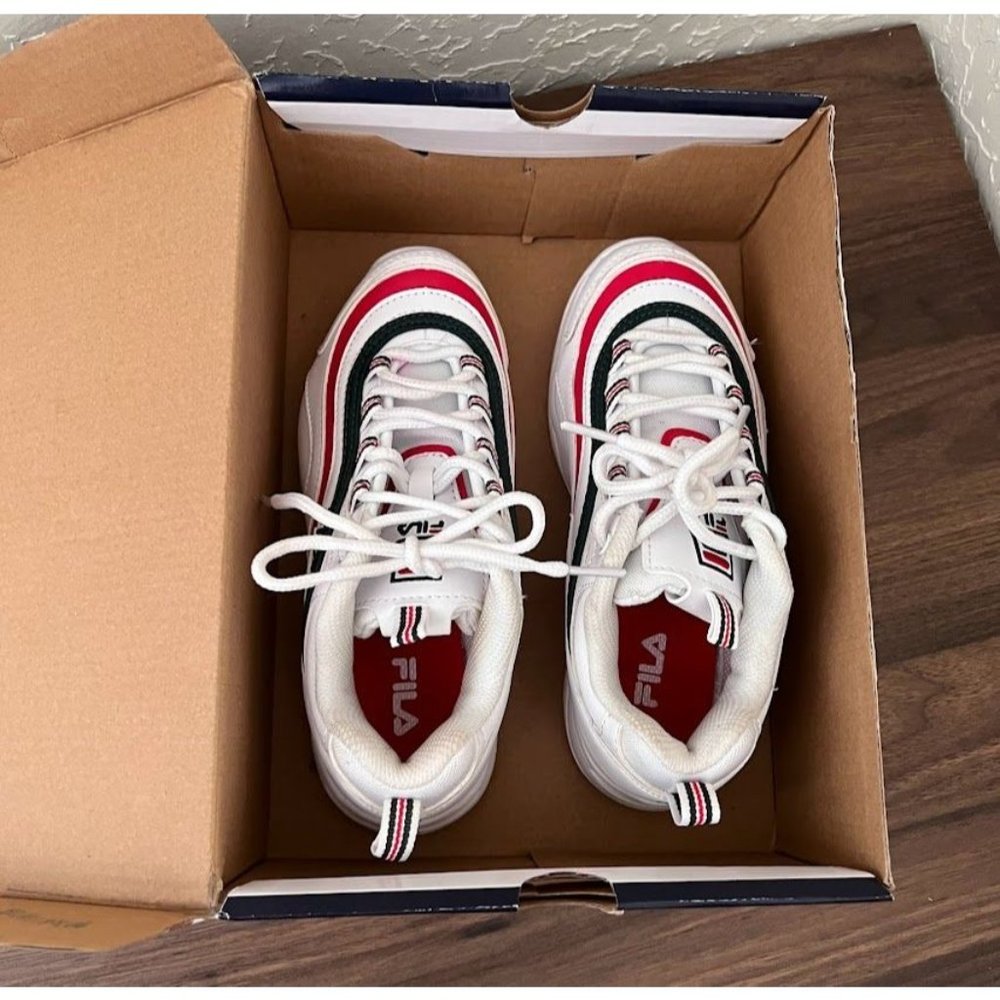 Kids' Fila Ray Leather Casual Sneakers